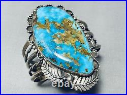 The Best Vintage Navajo Blue Thunder Turquoise (rare) Sterling Silver Bracelet