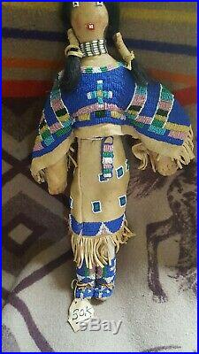 Tom Damiani Native American Indian Doll, Buckskin Dress, Museum Caliber, RARE
