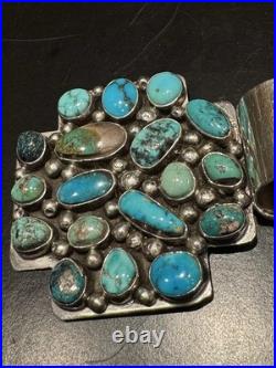 Truly Lovely Rare Ella Peter Navajo Vintage Natural Turquoise & Sterling Pendant