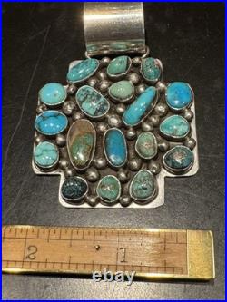 Truly Lovely Rare Ella Peter Navajo Vintage Natural Turquoise & Sterling Pendant
