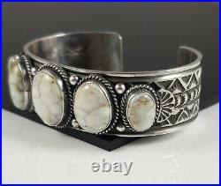 Turquoise Bracelet Navajo Sterling Silver Rare Carico Lake Row Andy Cadman