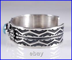 Turquoise Navajo Sterling Silver Bracelet Rare Red Web Kingman By Andy Cadman
