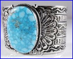 Turquoise Navajo Sterling Silver Bracelet Rare Web Kingman By Sunshine Reeves