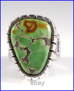 Turquoise Sterling Silver Navajo Ring Rare Gem Grade Grasshopper By Bryan Joe