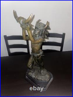 ULTRA RARE Bronze Native American Sculpture with Marble Base