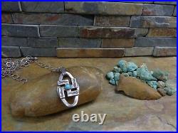Uber Rare Navajo Sterling Whirling Log Snake Turquoise Pendant Necklace Old Pawn