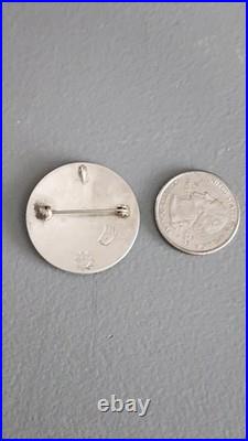 Ultra Rare Alde Qumyintewa Hopi Sterling Silver Overlay PIN/BROOCH Mythical Bird