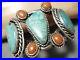 Ultra-Rare-Vintage-Navajo-Royston-Turquoise-Coral-Sterling-Silver-Bracelet-01-brsb