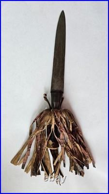 Unique Rare Antique Native American Knife Dagger Fringe
