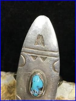 VERY RARE! Hopi Morris Robinson LARGE Sterling Silver & Turquoise Ring