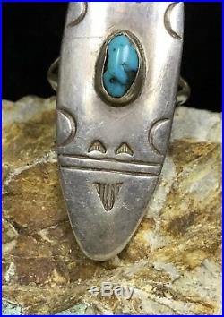 VERY RARE! Hopi Morris Robinson LARGE Sterling Silver & Turquoise Ring