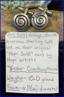 VERY RARE! Hopi Victor Coochwytewa Sterling Silver Hopicraft CuffLinks, 10.0g