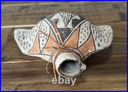 VERY RARE Native American Acoma Vintage Antique Pottery Bird Effigy Canteen