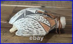 VERY RARE Native American Acoma Vintage Antique Pottery Bird Effigy Canteen