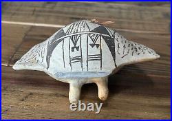 VERY RARE Native American Acoma Vintage Antique Pottery Bird Effigy Canteen