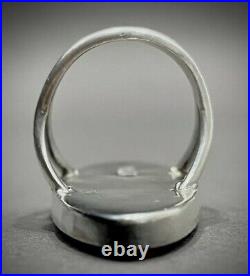 VERY RARE Vintage Zuni Jim Paywa Sterling Silver Coral & MOP Inlay Ring