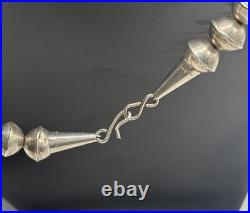 VINTAGE OLD PAWN NATIVE AMERICAN STERLING SILVER Navajo Pearls Necklace, RARE