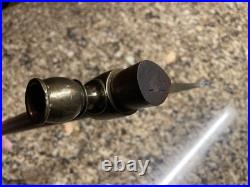 VINTAGE RARE & COMPLETE INDIAN BRASS & DOVETAILED STEEL, PIPE smoke TOMAHAWK