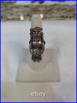 VINTAGE RARE native american kachina ring silver Size 7