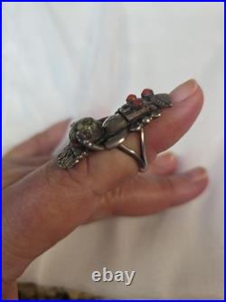 VINTAGE RARE native american kachina ring silver Size 7