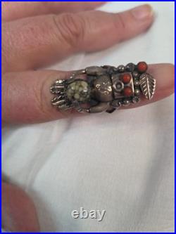VINTAGE RARE native american kachina ring silver Size 7