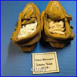 VINTAGE SIWASH TRIBE Native American Indian Moccasins 1895 RARE