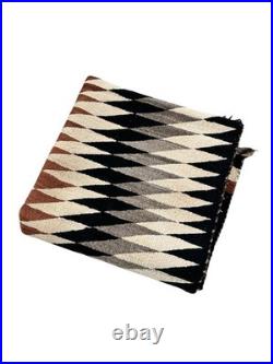 VTG ANTIQUE RARE 40'S NAVAJO EYE DAZZLER RUG DIAMOND GEOMETRIC PATTERN 65x33