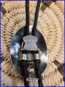 VTG Kachina Bolo By Hopi Artisan C Day, Sterling Silver Overlay. Rare