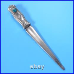 VTG Native American Navajo Letter Opener Sterling Silver Turquoise Stone RARE