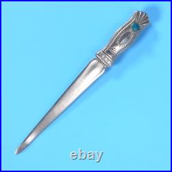 VTG Native American Navajo Letter Opener Sterling Silver Turquoise Stone RARE