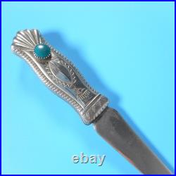VTG Native American Navajo Letter Opener Sterling Silver Turquoise Stone RARE