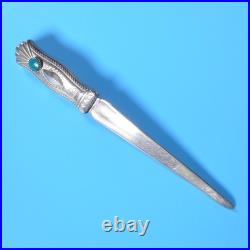 VTG Native American Navajo Letter Opener Sterling Silver Turquoise Stone RARE