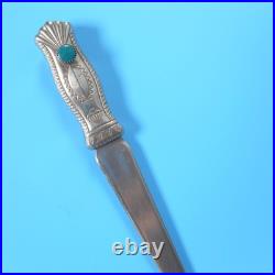 VTG Native American Navajo Letter Opener Sterling Silver Turquoise Stone RARE