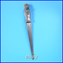 VTG Native American Navajo Letter Opener Sterling Silver Turquoise Stone RARE