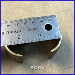 VTG Native American Signed Southwestern Army Vietnam, Stone Copper Cuff  Rare