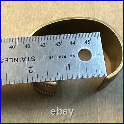 VTG Native American Signed Southwestern Army Vietnam, Stone Copper Cuff  Rare