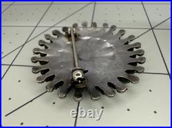 VTG Old Pawn Native American Turquoise Needle Point Sterling Silver Brooch Rare