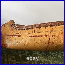 VTG RARE Native American Handcrafted Birch Canoe 22 Model Folk Art