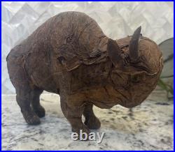 VTG Rare Native American Buffalo Tobacco Leaf Figurine Man Cave Cigar Bar Art
