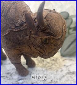 VTG Rare Native American Buffalo Tobacco Leaf Figurine Man Cave Cigar Bar Art