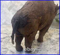 VTG Rare Native American Buffalo Tobacco Leaf Figurine Man Cave Cigar Bar Art