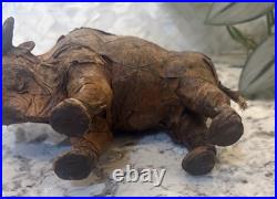 VTG Rare Native American Buffalo Tobacco Leaf Figurine Man Cave Cigar Bar Art