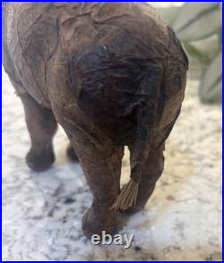 VTG Rare Native American Buffalo Tobacco Leaf Figurine Man Cave Cigar Bar Art
