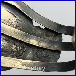 VTG Rare Native American Navajo Turquoise Silver Cuff Bracelet Coral Opal