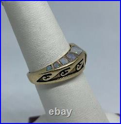 Very Rare 14k Gold & Opal Navajo Ring by Lonn Parker