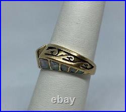Very Rare 14k Gold & Opal Navajo Ring by Lonn Parker
