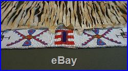 Very Rare 1890's Native American Plains Crow Cheyenne Arapaho Beaded Dance Skirt