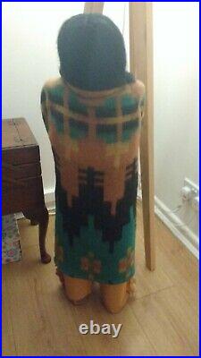 Very Rare 1930' (approx) native Indian USA SKOOKUM DOLL STORE DISPLAY 3FT TALL