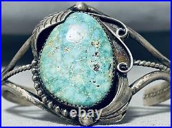 Very Rare Carico Lake Turquoise Vintage Navajo Sterling Silver Bracelet