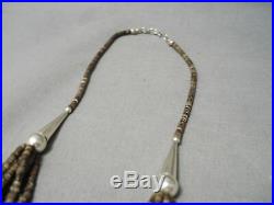 Very Rare Ciruclar Coral Vintage Navajo Sterling Silver Heishi Necklace